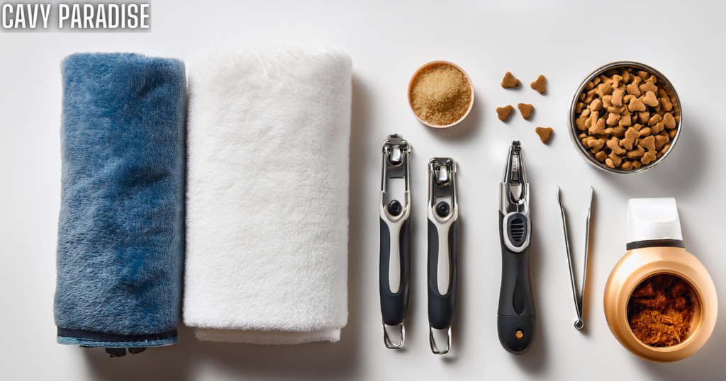 Essential tools for safe guinea pig nail trimming. Essential tools for safe guinea pig nail trimming.